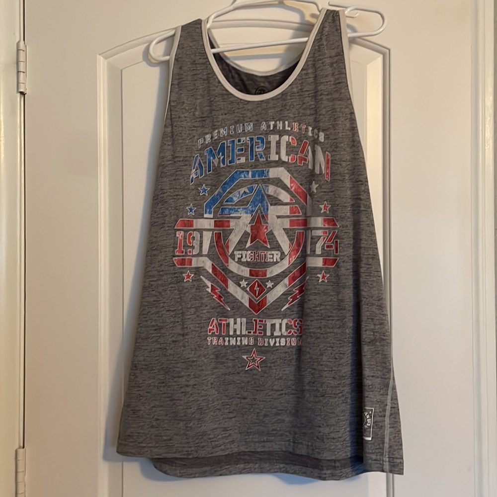 Gray Men’s American Fighter Tank Top Size XL